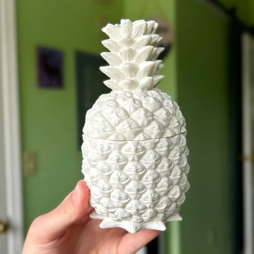 VTG White Pineapple Partylite Unique Tealight Candle Holder Accent Display - Picture 2 of 8